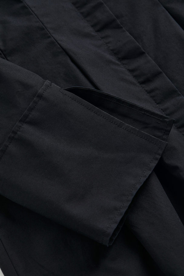 H&M Tapered-waist Shirt Dress Black