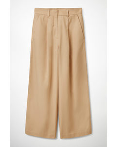High-waisted Trousers Beige