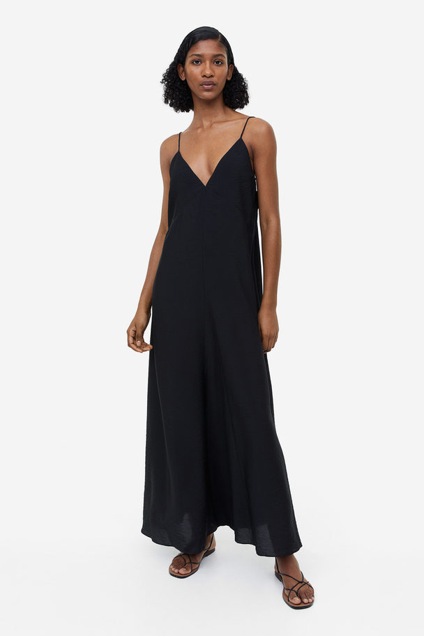 H&M Kleid in A-Linie aus Modalmix Schwarz