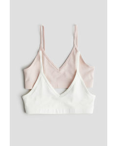 2-pack Jersey Tops Light Pink/white