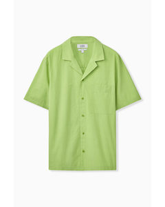 Relaxed-fit Camp Collar Shirt Light Green