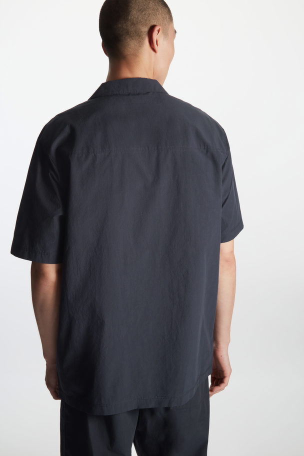 COS Relaxed-fit Camp Collar Shirt Dark Navy