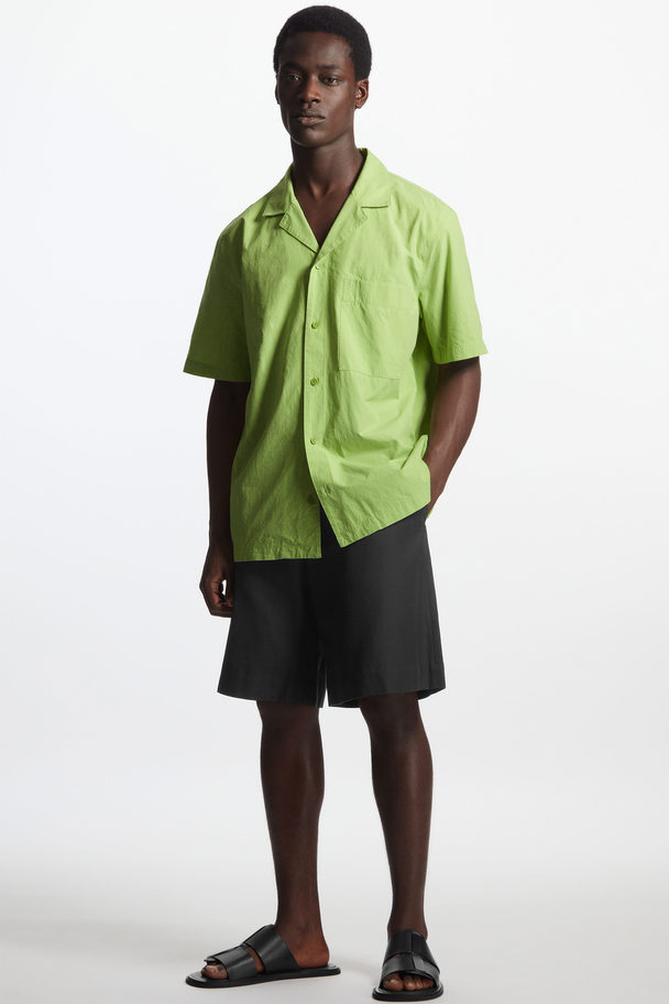 COS Relaxed-fit Camp Collar Shirt Light Green
