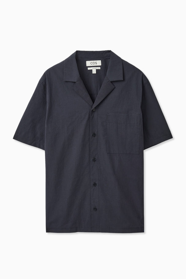 COS Relaxed-fit Camp Collar Shirt Dark Navy
