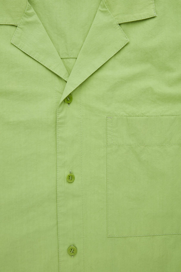 COS Relaxed-fit Camp Collar Shirt Light Green