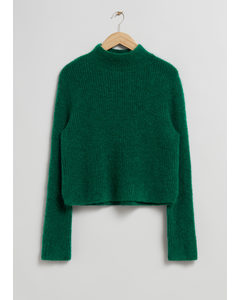 Boxy Heavy Knit Jumper Emerald Green