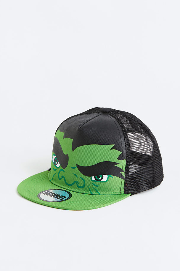 H&M Cap mit Motiv Grün/Hulk