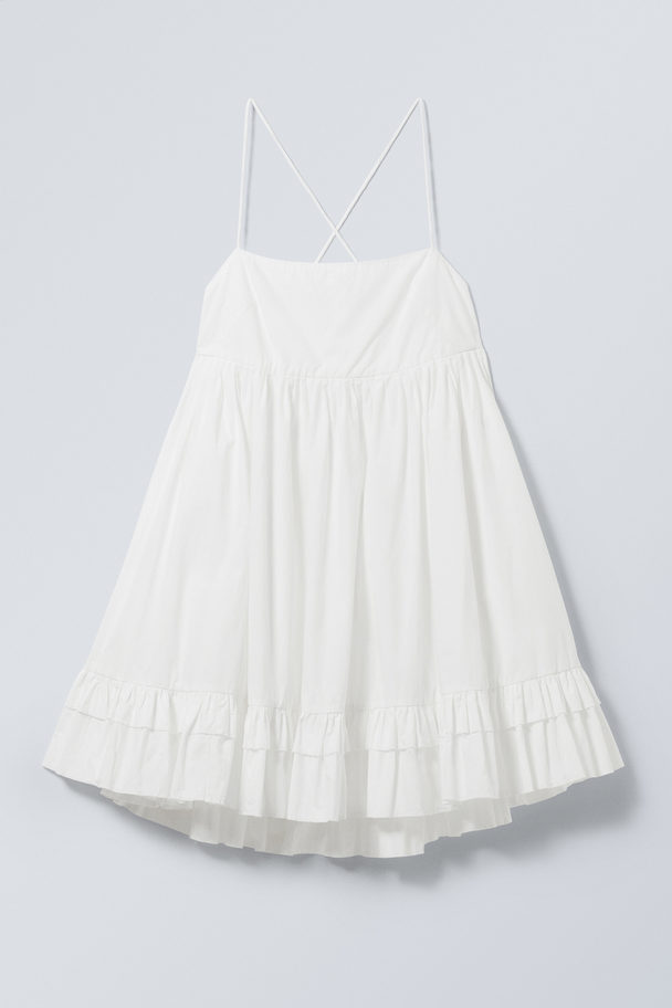 Weekday Mini Poplin Strap Dress White