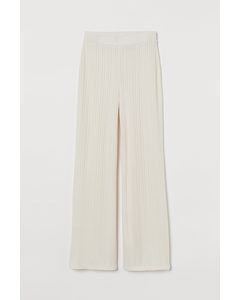 Ribbed Trousers Light Beige