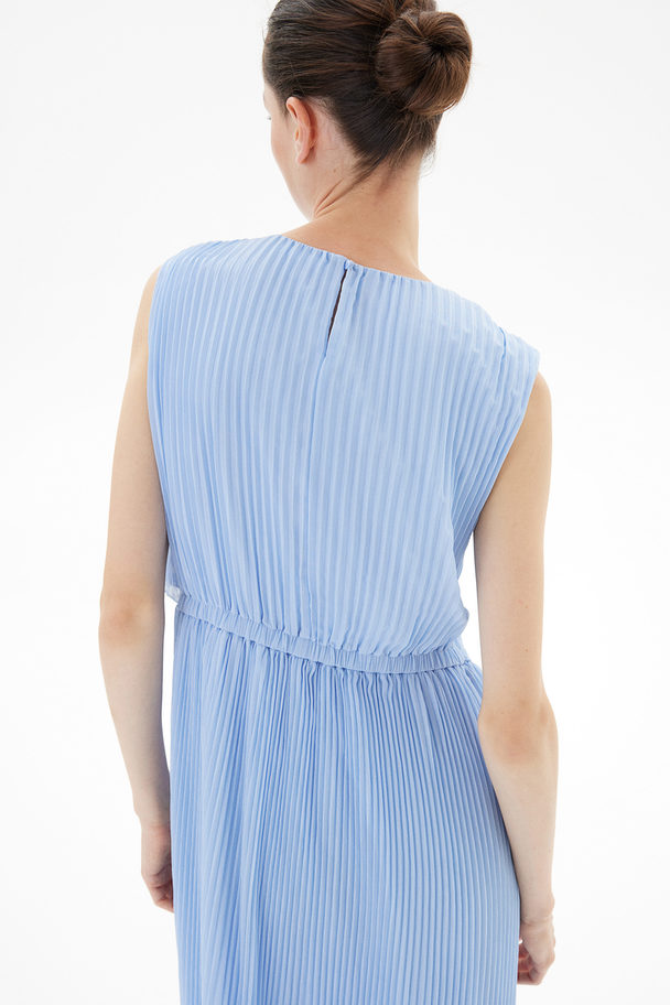 H&M Mama Pleated Nursing Dress Light Blue