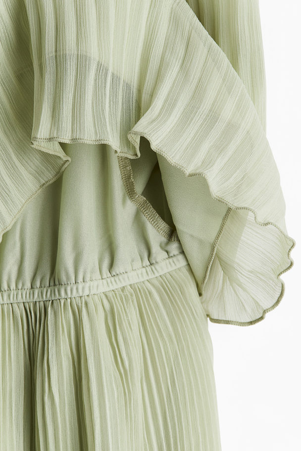 H&M Mama Pleated Nursing Dress Light Green