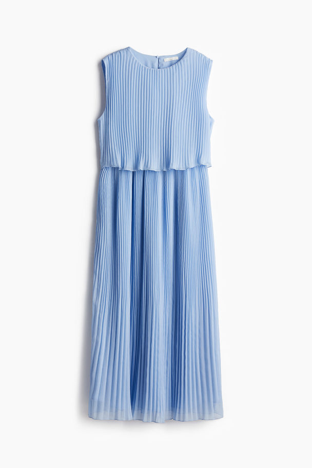 H&M Mama Pleated Nursing Dress Light Blue