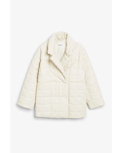 Quilted Pu Jacket White