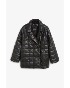 Quilted Pu Jacket Black