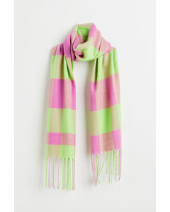 Fringed Scarf Pink/checked