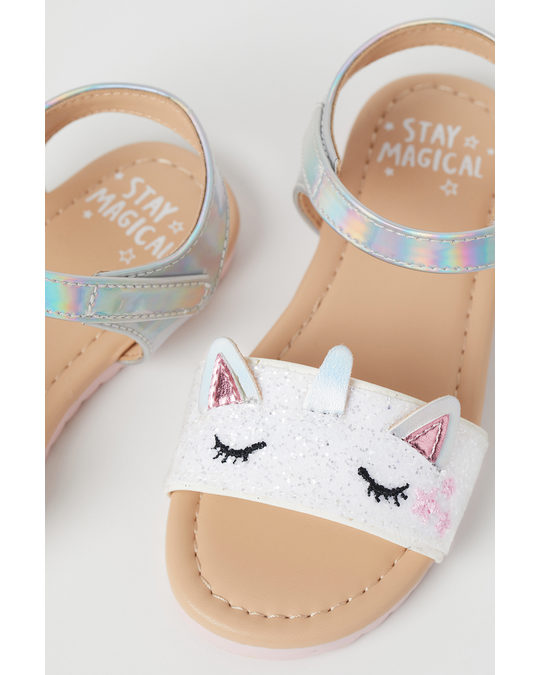 H&M Sandals Silver-coloured/unicorn