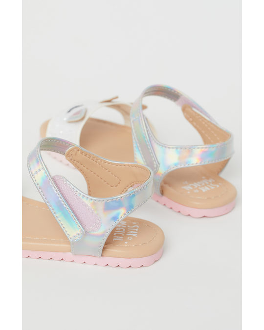 H&M Sandals Silver-coloured/unicorn