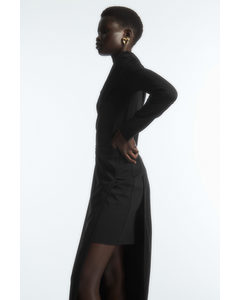 Asymmetric Cutout Skirt Black