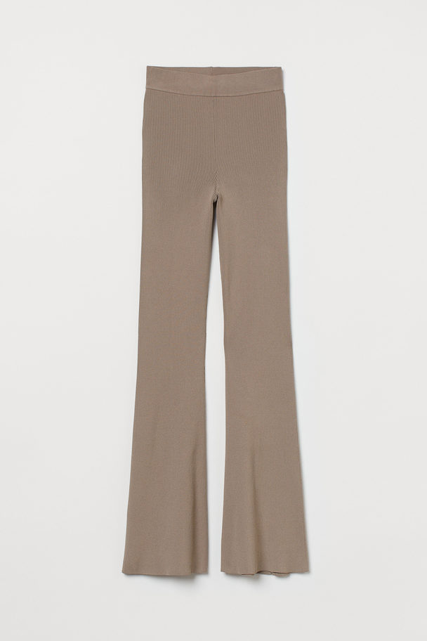H&M Ribbed Jazz Trousers Greige