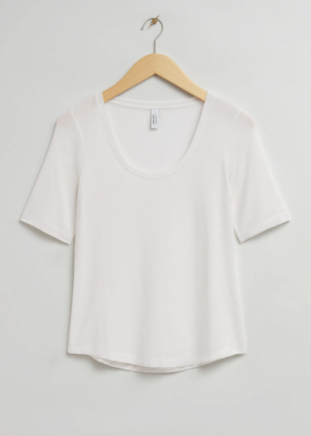 & Other Stories Scoop Neck T-shirt White