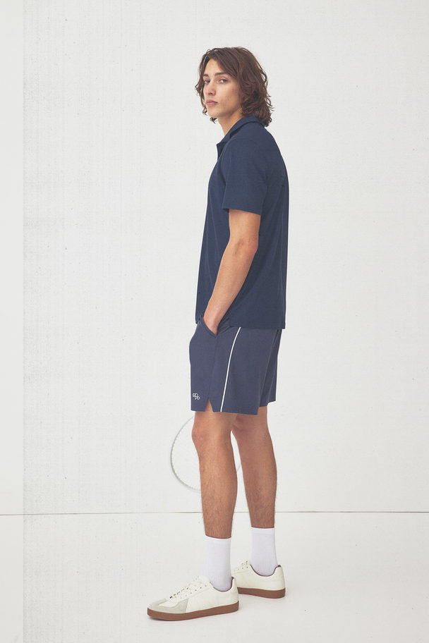 H&M Piqué Sportshirt – Regular Fit Marineblauw