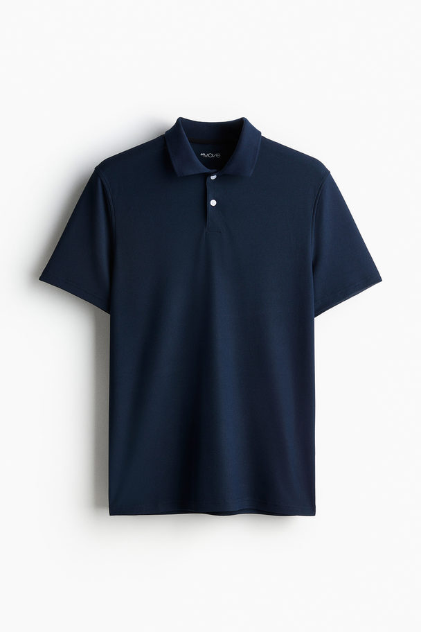 H&M Piqué Sportshirt – Regular Fit Marineblauw