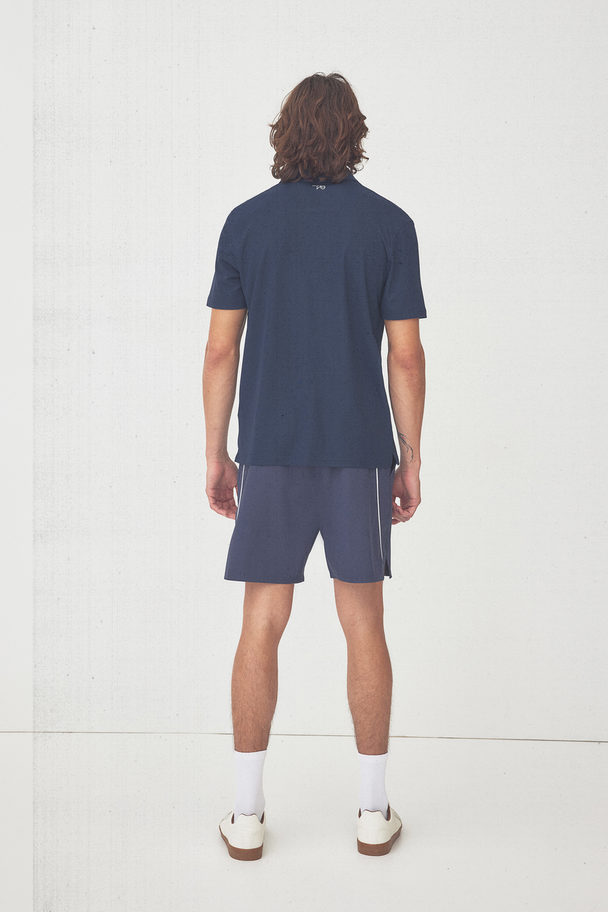 H&M Piqué Sportshirt – Regular Fit Marineblauw