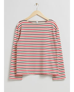 Striped Jersey Top Red/white Striped