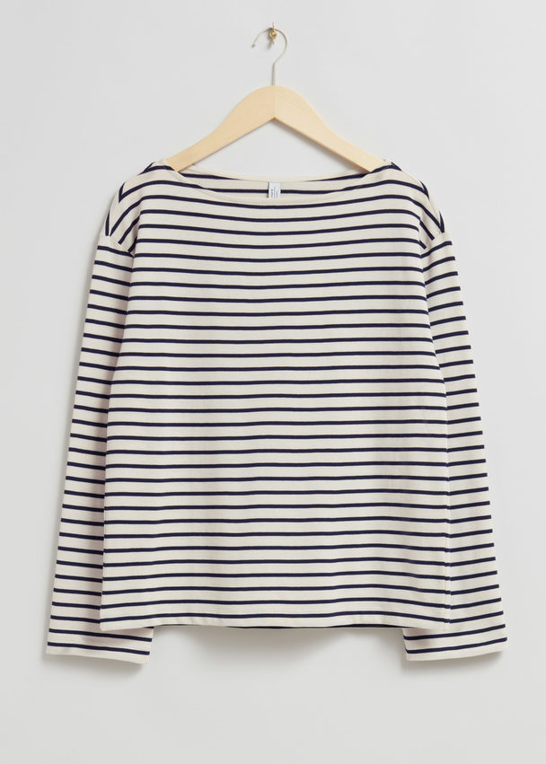 & Other Stories Jersey Top Met Strepen Donkerblauw/wit Gestreept