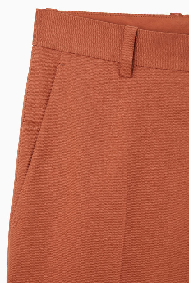 COS Wide-leg Trousers Terracotta