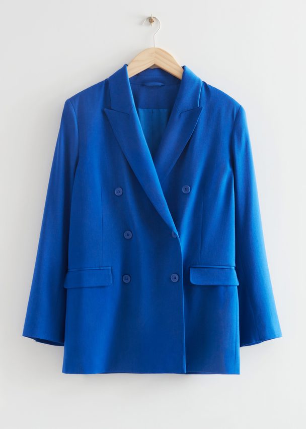 & Other Stories Double-breasted Blazer Blauw