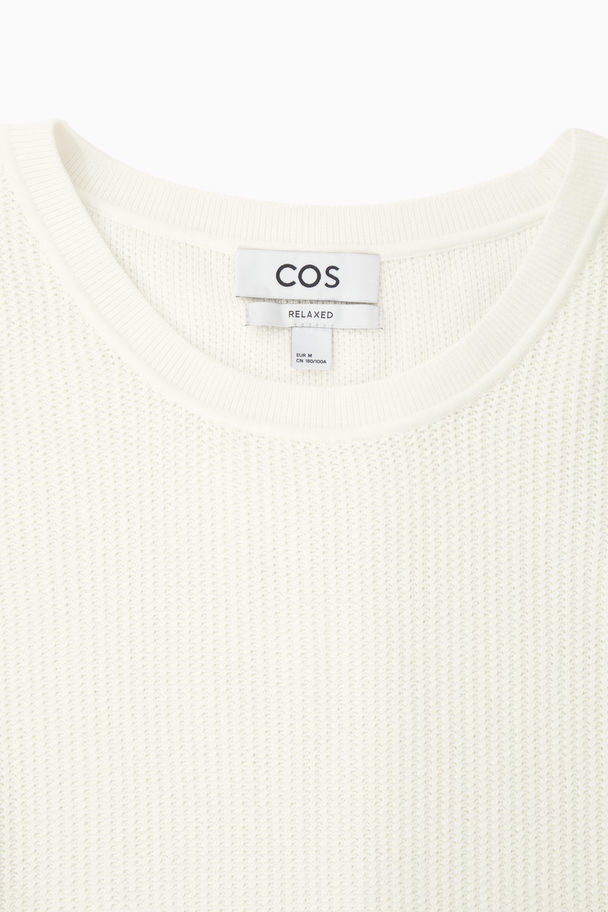 COS Textured Knitted Vest Off-white