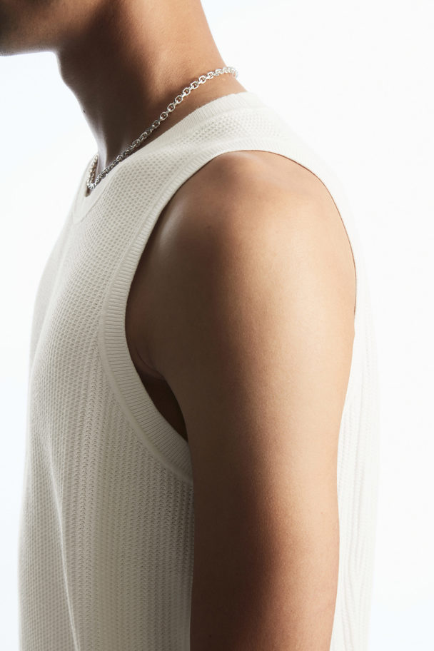 COS Textured Knitted Vest Off-white