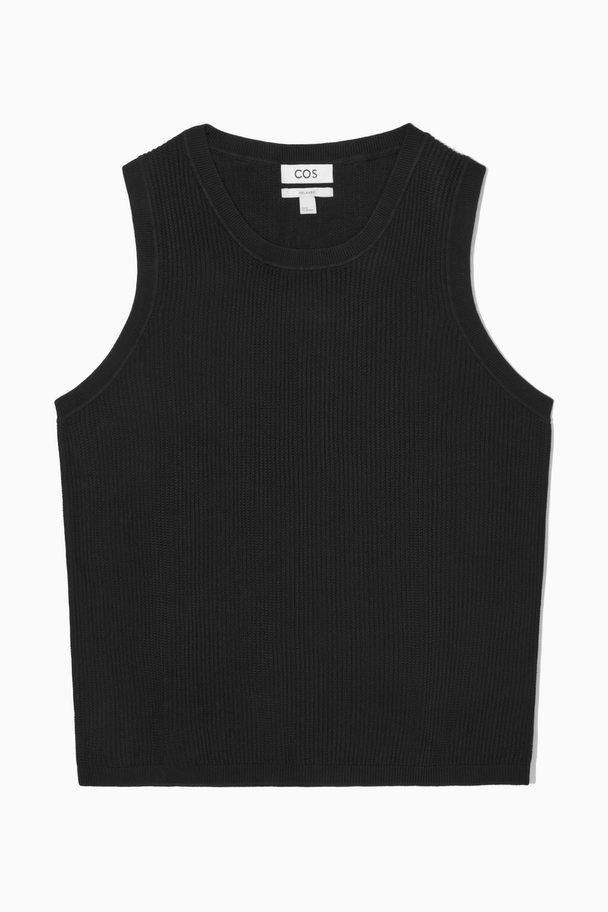 COS Textured Knitted Vest Black