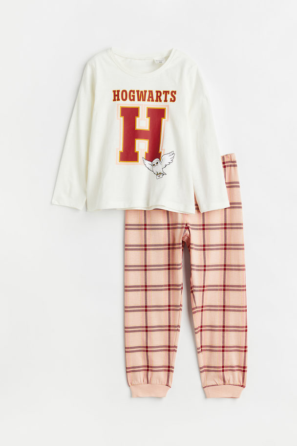 H&M Bedruckter Baumwollpyjama Naturweiß/Harry Potter