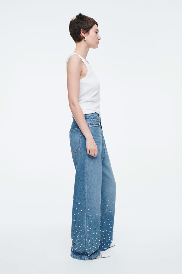 COS Embellished Jeans - Relaxed Mid Blue