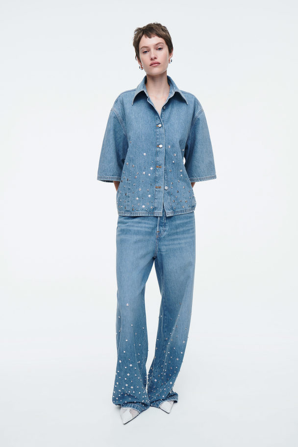 COS Embellished Jeans - Relaxed Mid Blue