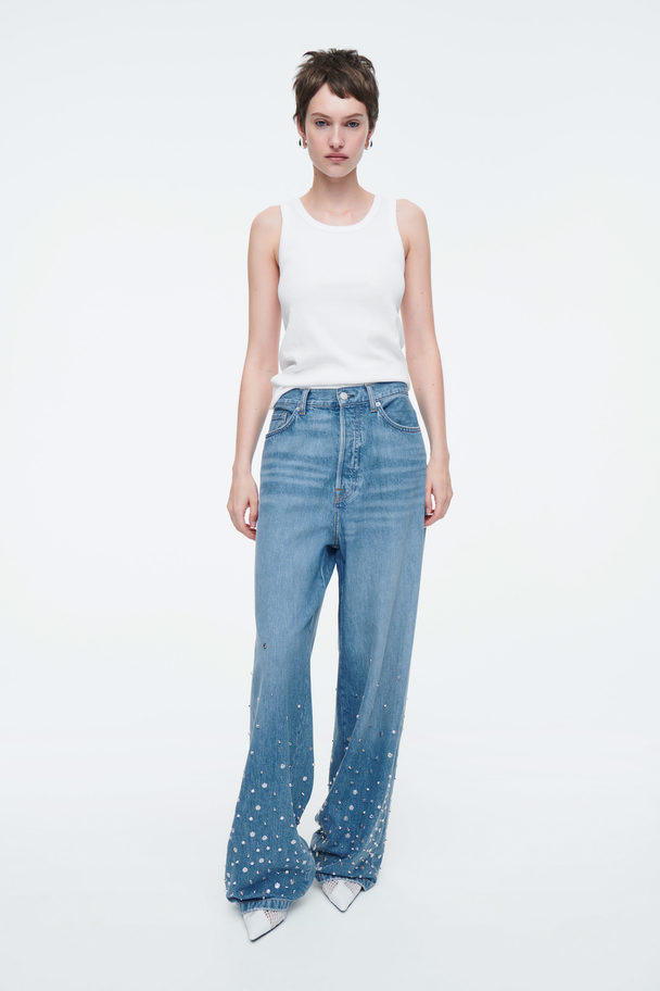 COS Embellished Jeans - Relaxed Mid Blue