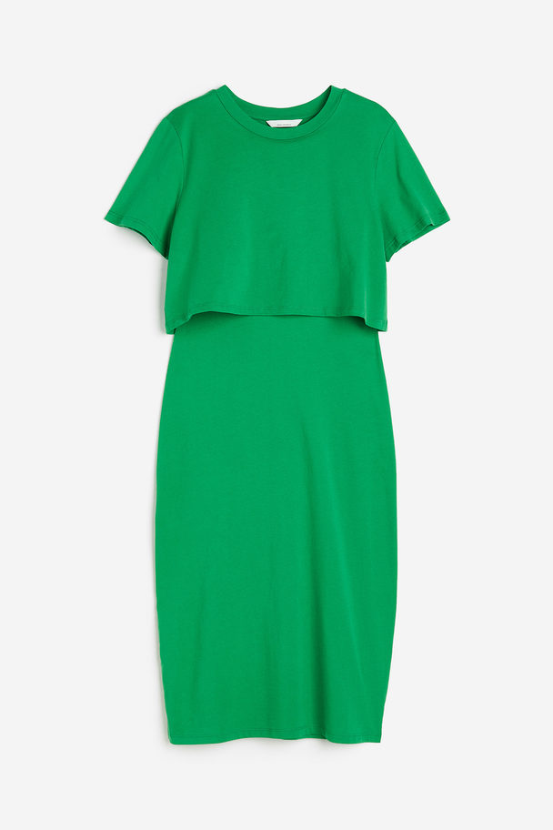 H&M MAMA Stillkleid aus Baumwolle Grün