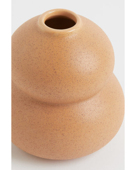 H&M HOME Small Stoneware Vase Yellow-beige