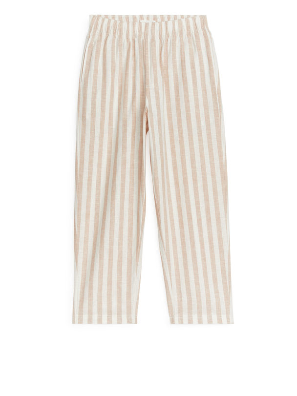 ARKET Relaxed Linen Trousers Beige/off White