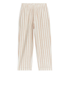 Relaxed Linen Trousers Beige/off White