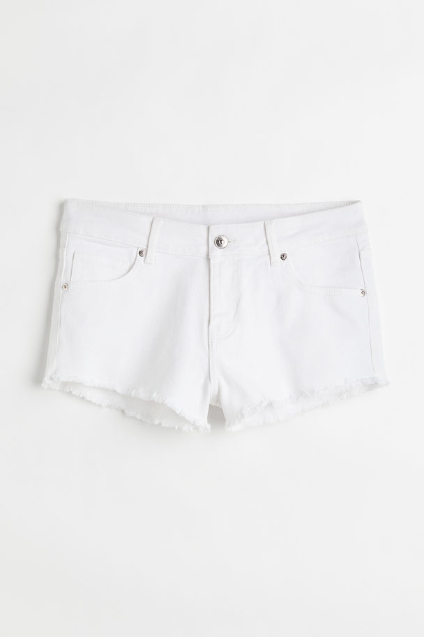 H&M Skinny Low Denim Shorts White