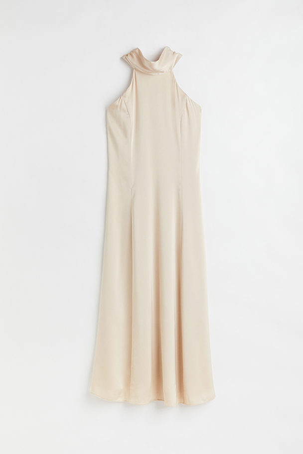 H&M Satin Bridesmaid Dress Light Beige