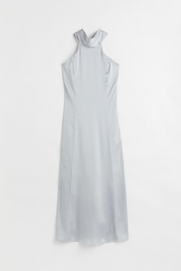H&M Satin Bridesmaid Dress Light Grey