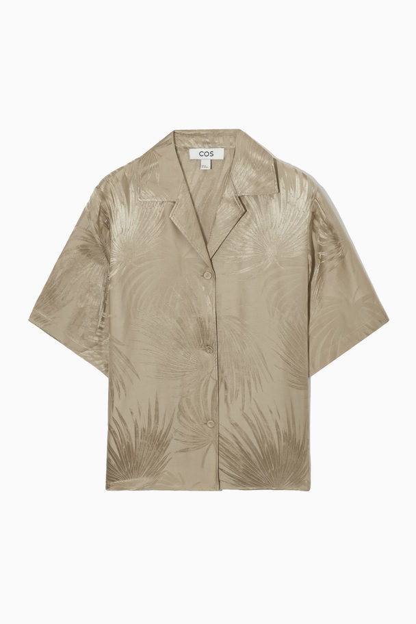 COS Silk-blend Jacquard Shirt Beige