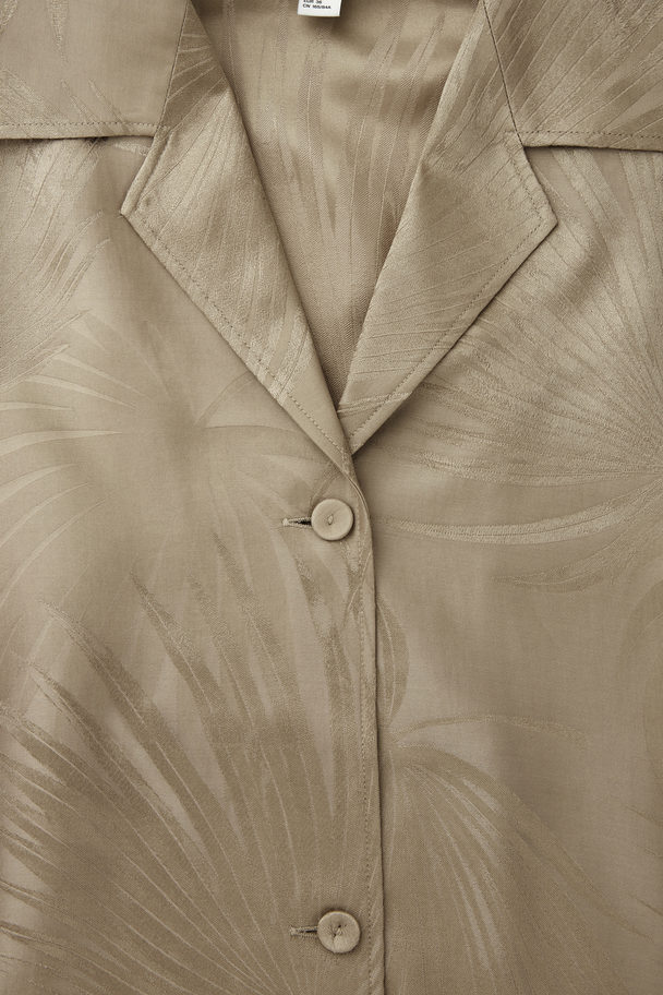 COS Silk-blend Jacquard Shirt Beige