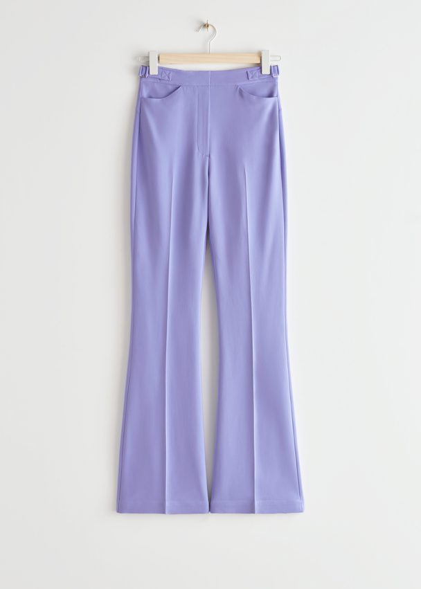 & Other Stories Flared Tailored Trousers Lilac