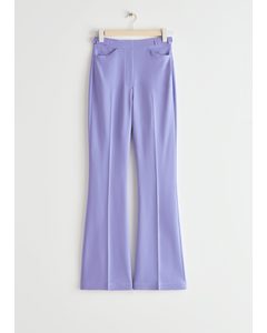 Flared Tailored Trousers Lilac