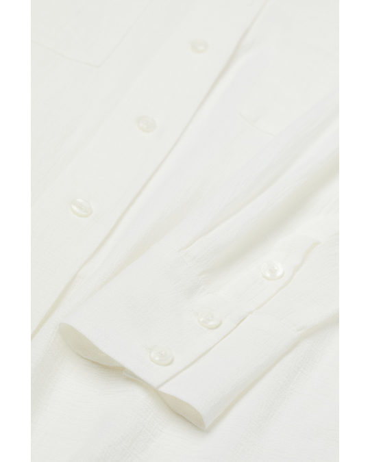 H&M Mama Oversized Cotton Shirt White